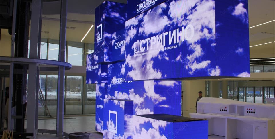 Светодиодные Led Кубы в Аэропорту Стригино, Нижний Новгород
